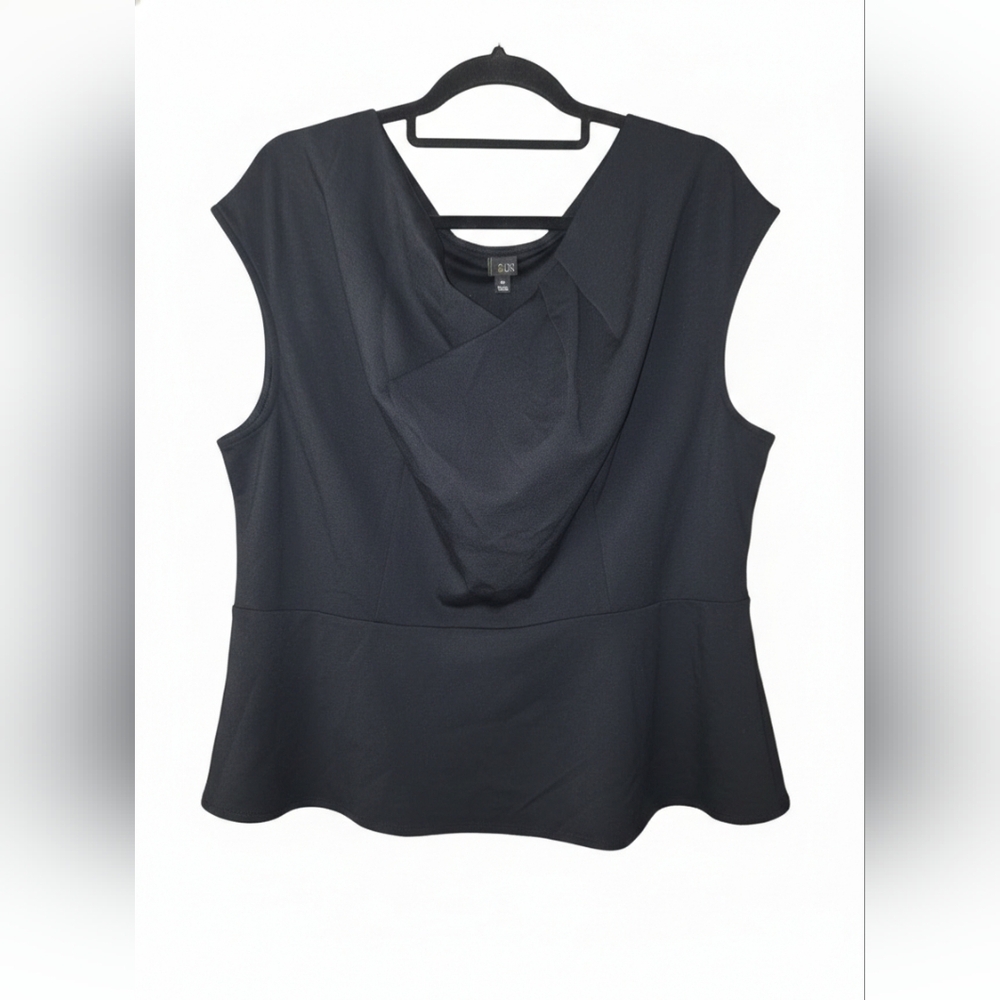 2 For $20 Classic Black Minimalist,business‎ Casual, Sleeveless Peplum.